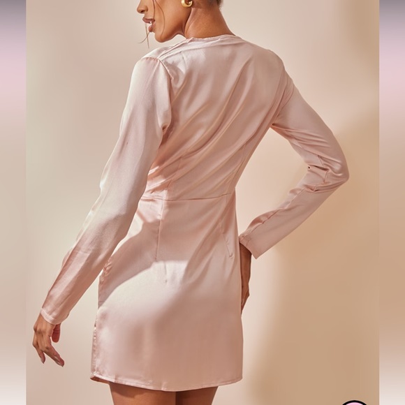 PrettyLittleThing Satin Blush Dress - Picture 2 of 7